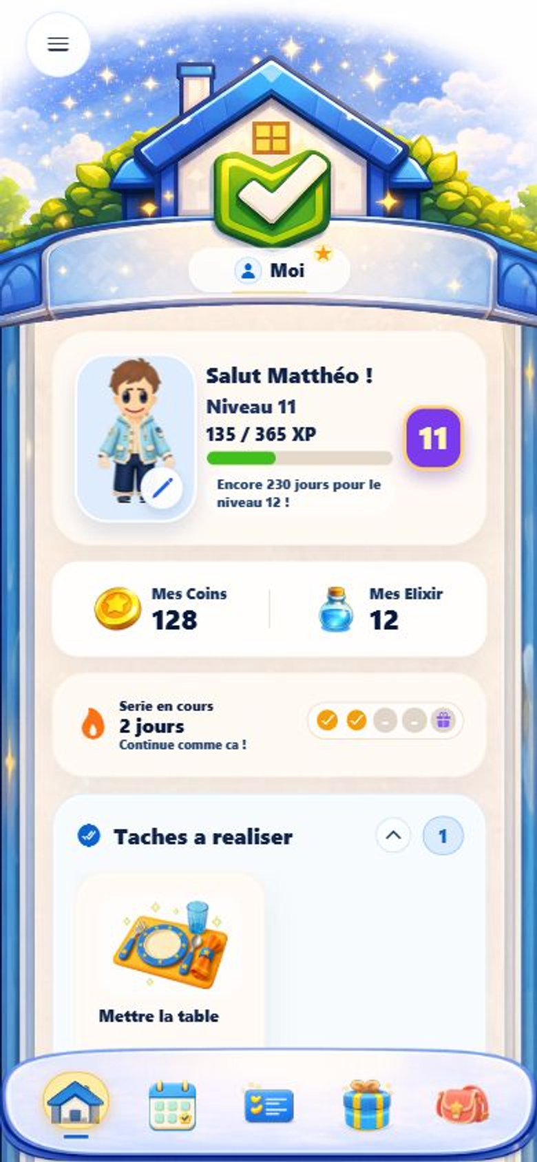 Accueil enfant HomeRewards
